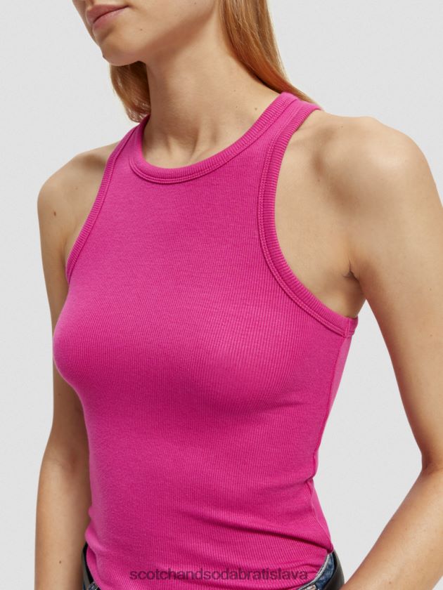 ženy oblečenie fuchsiová Scotch & Soda tielko racerback z organickej bavlny 4ZV00D86