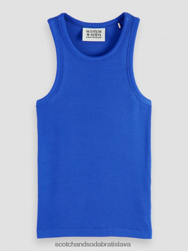 ženy oblečenie jasne modrá Scotch & Soda tielko racerback z organickej bavlny 4ZV00D85