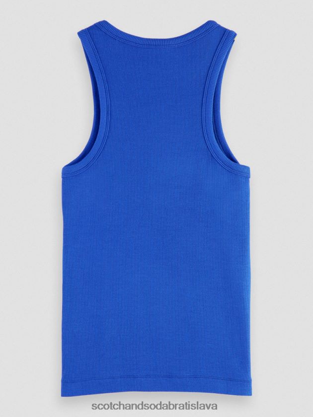 ženy oblečenie jasne modrá Scotch & Soda tielko racerback z organickej bavlny 4ZV00D85