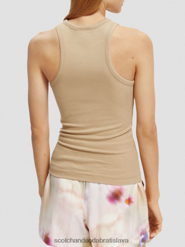 ženy oblečenie kaki Scotch & Soda tielko racerback z organickej bavlny 4ZV00D87