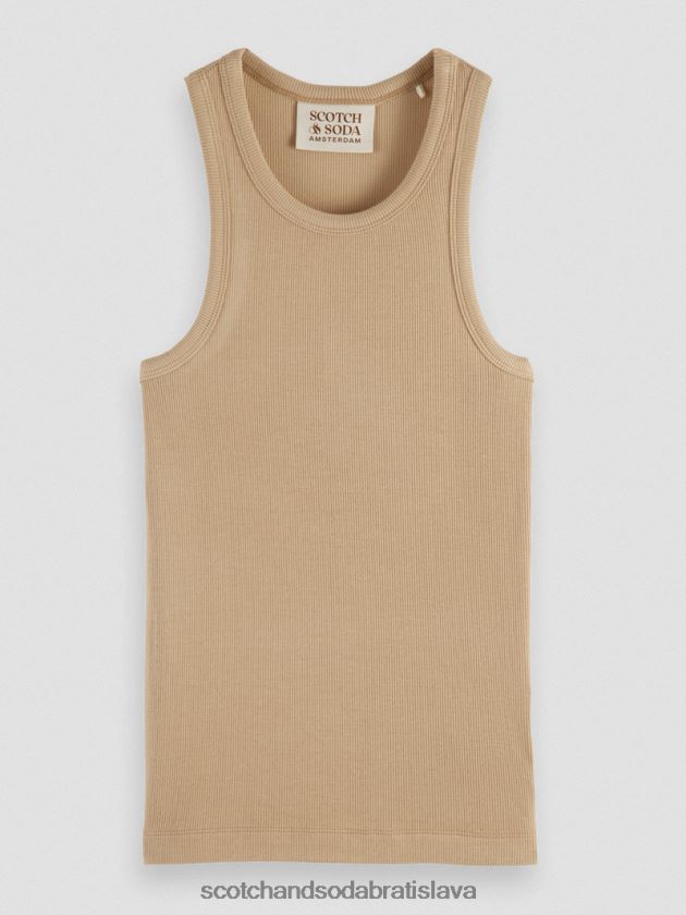 ženy oblečenie kaki Scotch & Soda tielko racerback z organickej bavlny 4ZV00D87