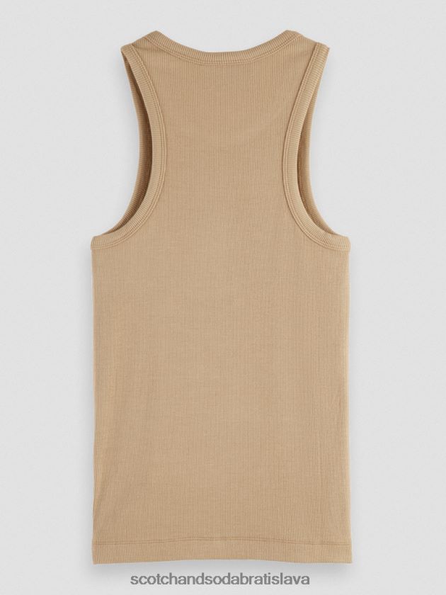 ženy oblečenie kaki Scotch & Soda tielko racerback z organickej bavlny 4ZV00D87