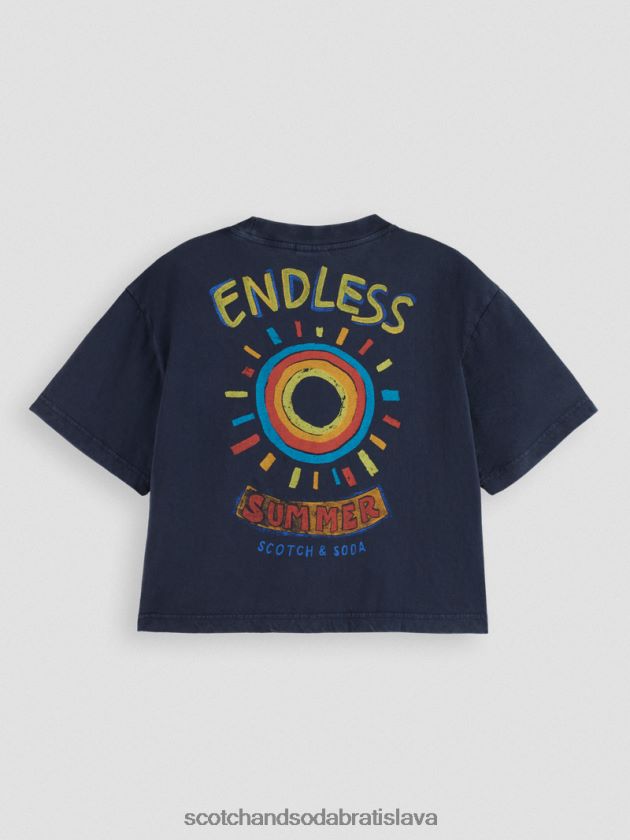 ženy oblečenie námorníctvo Scotch & Soda skrátená umelecká košeľa z organickej bavlny 4ZV00D96