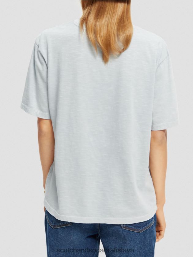 ženy oblečenie oblak modrý Scotch & Soda tričko voľného strihu z organickej bavlny 4ZV00D67