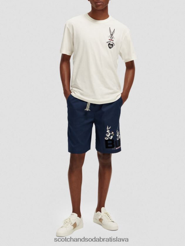 ženy oblečenie off white Scotch & Soda looney tunes organické vyšívané tričko s grafikou 4ZV00D59