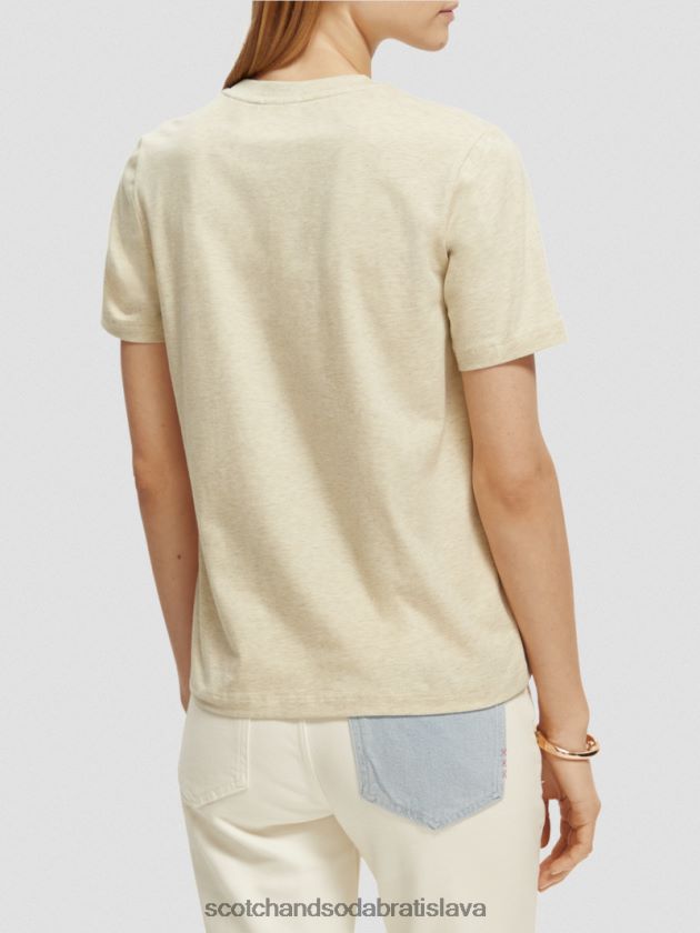 ženy oblečenie ovsená melanž Scotch & Soda Umelecké tričko uvoľneného strihu z organickej bavlny 4ZV00D81