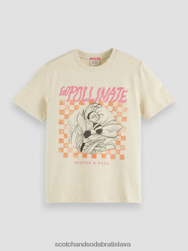 ženy oblečenie ovsená melanž Scotch & Soda Umelecké tričko uvoľneného strihu z organickej bavlny 4ZV00D81