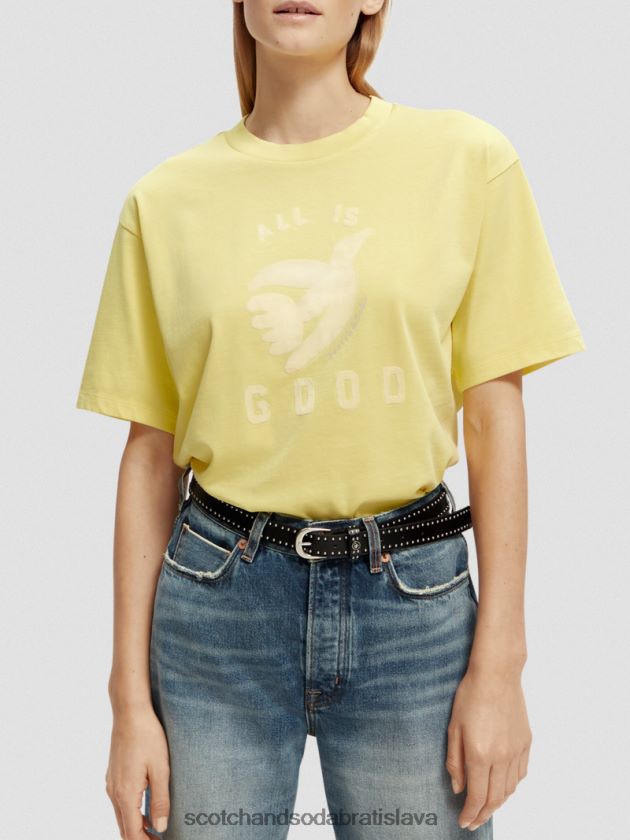 ženy oblečenie popcorn Scotch & Soda organické tričko voľného strihu s grafikou 4ZV00D64