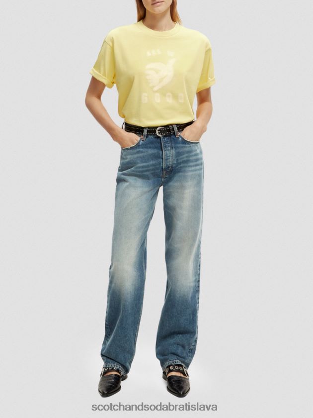 ženy oblečenie popcorn Scotch & Soda organické tričko voľného strihu s grafikou 4ZV00D64