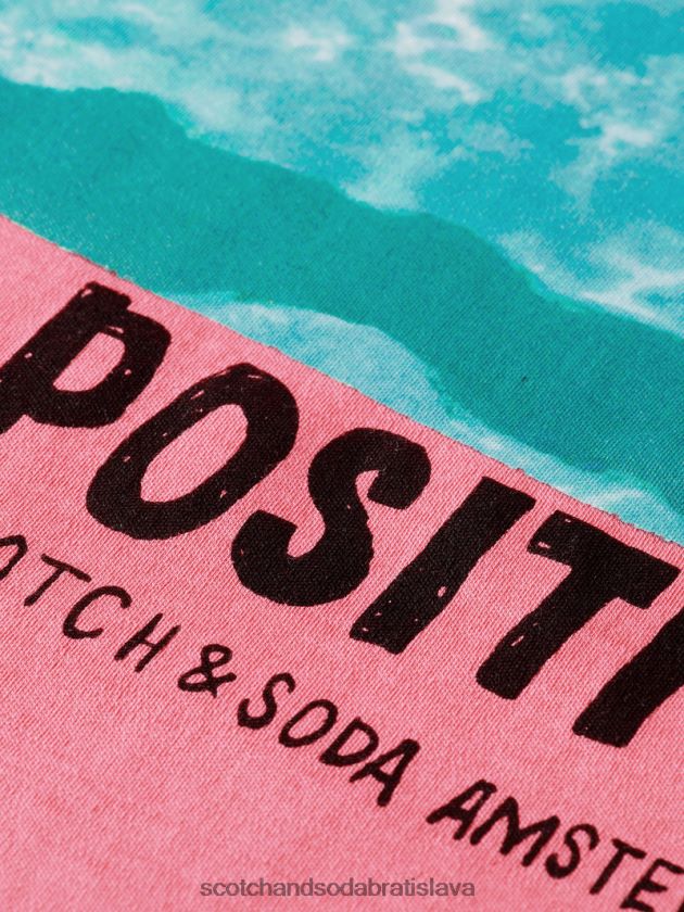 ženy oblečenie ružový punč Scotch & Soda umelecké tričko voľného strihu 4ZV00D94