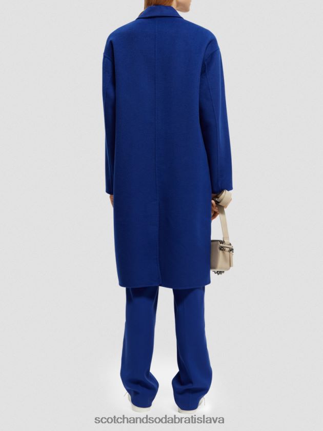 ženy oblečenie jasne modrá melanž Scotch & Soda dvojradový kabát z vlnenej zmesi 4ZV00D140