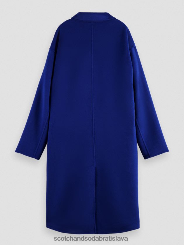 ženy oblečenie jasne modrá melanž Scotch & Soda dvojradový kabát z vlnenej zmesi 4ZV00D140