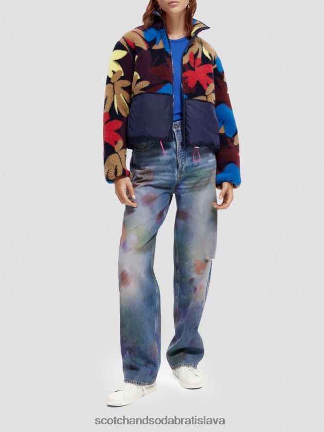 ženy oblečenie kvetinová kamufláž Scotch & Soda plyšová fleecová bunda z bundy 4ZV00D135