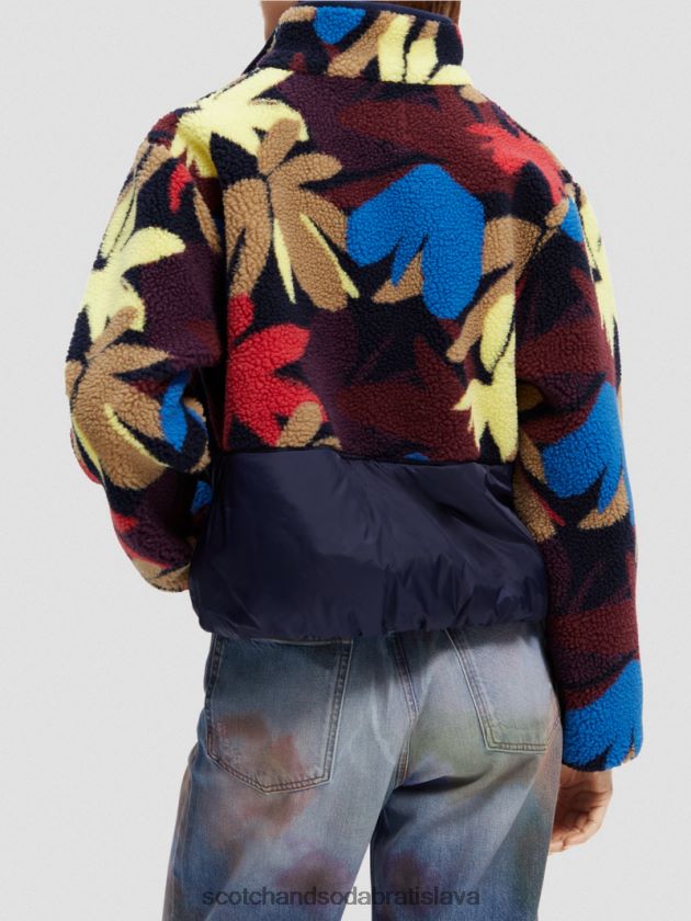 ženy oblečenie kvetinová kamufláž Scotch & Soda plyšová fleecová bunda z bundy 4ZV00D135