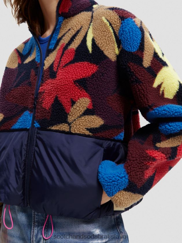 ženy oblečenie kvetinová kamufláž Scotch & Soda plyšová fleecová bunda z bundy 4ZV00D135