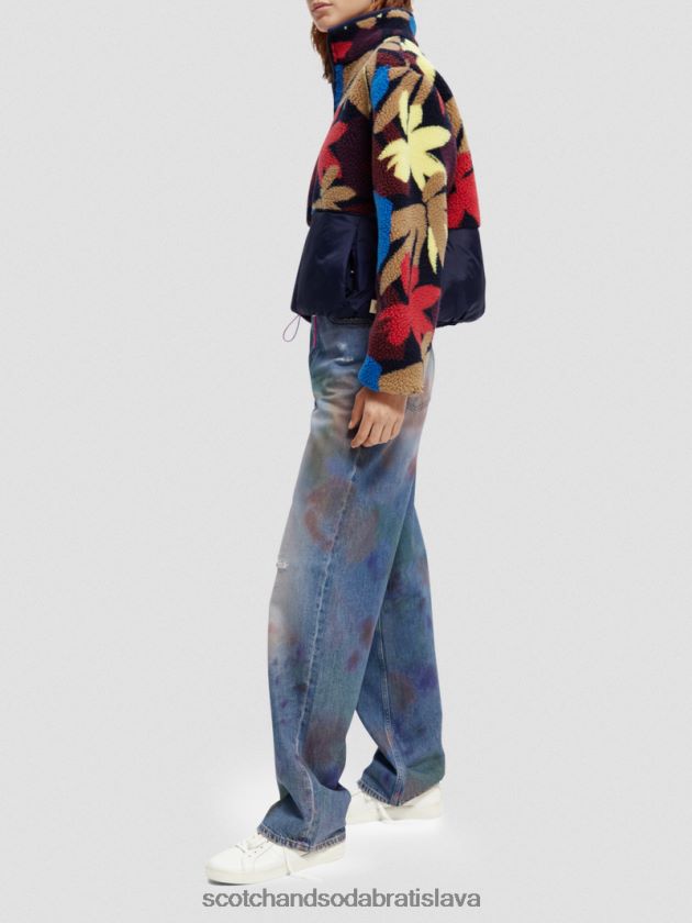 ženy oblečenie kvetinová kamufláž Scotch & Soda plyšová fleecová bunda z bundy 4ZV00D135