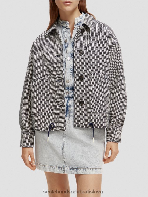 ženy oblečenie námorníctvo Scotch & Soda boucle tkaná bunda 4ZV00D136