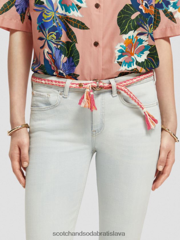 ženy príslušenstvo ružový punč multi Scotch & Soda zapletaný opasok z organickej bavlny 4ZV00D281