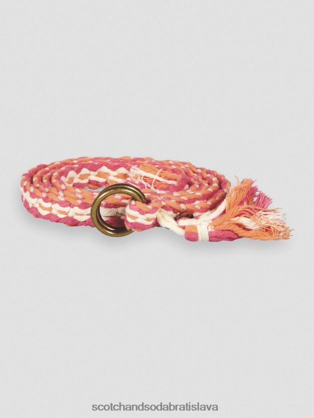 ženy príslušenstvo ružový punč multi Scotch & Soda zapletaný opasok z organickej bavlny 4ZV00D281