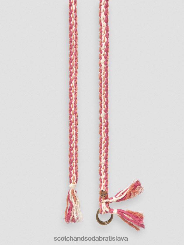 ženy príslušenstvo ružový punč multi Scotch & Soda zapletaný opasok z organickej bavlny 4ZV00D281