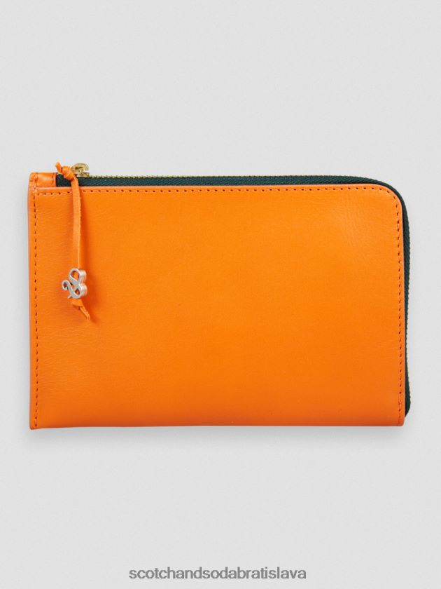 ženy príslušenstvo západ slnka oranžová Scotch & Soda kožená cestovná peňaženka 4ZV00D273